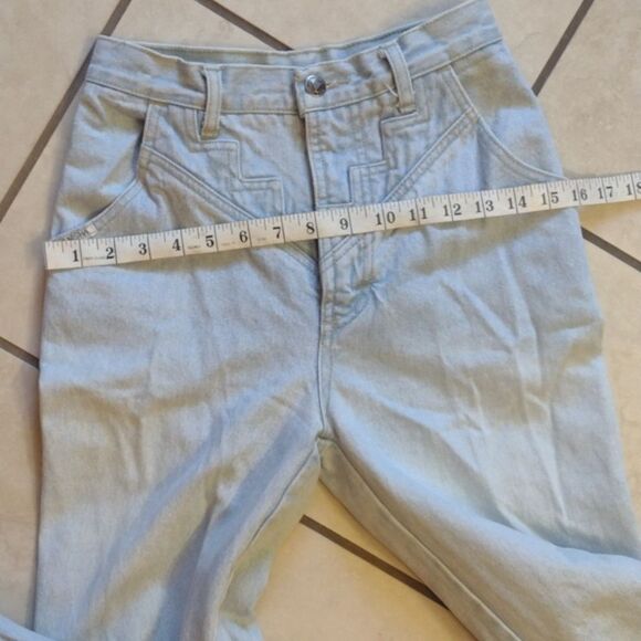 Vintage Manisha Western Bareback Jeans high rise tapered leg light blue sz 3 - Picture 10 of 11